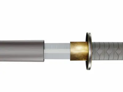 Tsurugi sword Low-poly 3D model