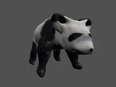 Panda bear Low-poly 3D model