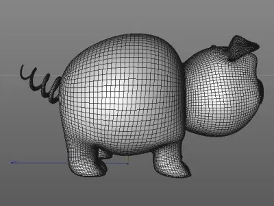 Cartoon pig 3D model purchase