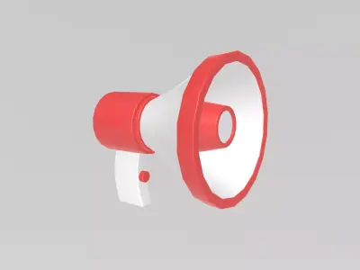 Stylized Low-Poly Megaphone Low-poly 3D model