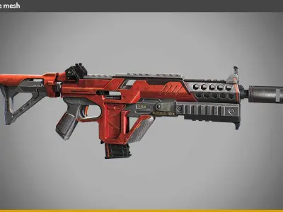 SciFi Weapon   Low-poly 3D model purchase