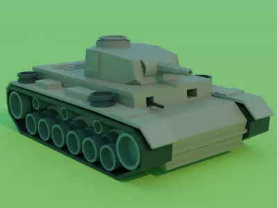 Panzer IV Tank Low Poly Free 3D model