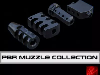 PBR Muzzle Collection low-poly 3d model two plastic parts for... Low-poly 3D model