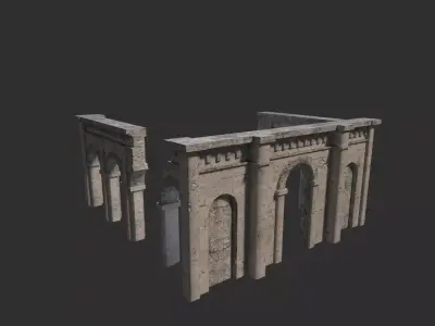 Medieval ruin Low-poly 3D model