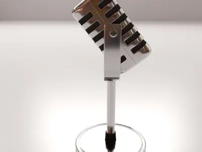 Retro Microphone v2 3D model