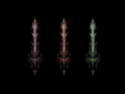 Demonic Big Sword Low-poly 3D model