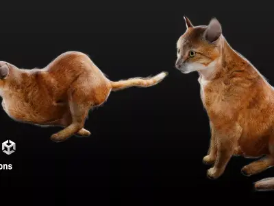 Orange Cat Animated Free low-poly 3D model