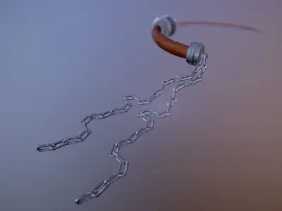 Sword hanging from chain 3D model