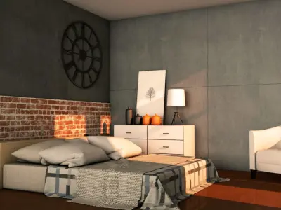 Industrial Minimalist Concept Room 3D model