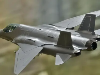 Custom Fighter Jet - Fully Rigged - Changable Decal and Text Low-poly 3D model