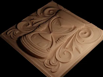 Hourglass CNC 3d Print High Relief Sand Casting 3D print model