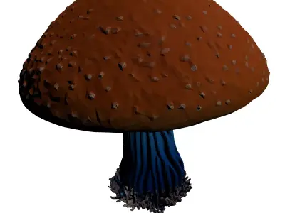 Fantasy Bioluminescent Mushroom 3D Model 3D model