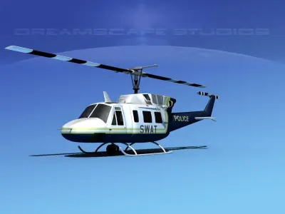 Bell 212 V09 Police SWAT 3D model