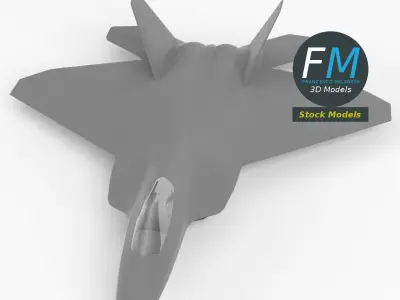 Stylized Stealth Multirole Fighter Jet 3D model