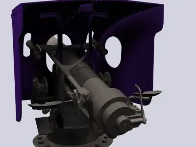 4Inch cannon Low-poly 3D model