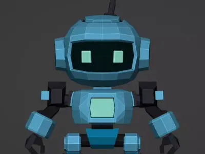 Low Poly Robot Game Ready Character Asset Low-poly 3D model