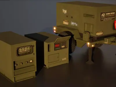 Military Portable Generator Pack Low-poly 3D model