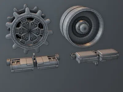 Tank Tracks Pack  Low-poly 3D model