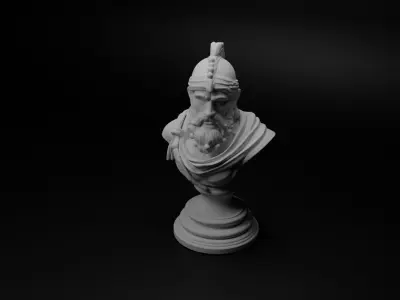 Scandinavian Sea Warrior Bust Chess 3D print model get