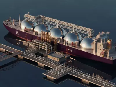 Large Liquid Hydrogen Carrier Ship Low-poly 3D model