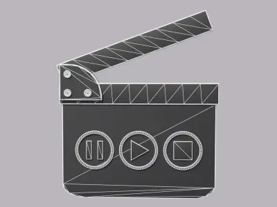 Cartoon Clapper Board 3D model