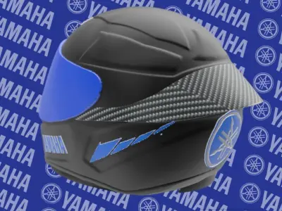 HELMET YAMAHA MOTORCYCLE 3D print model