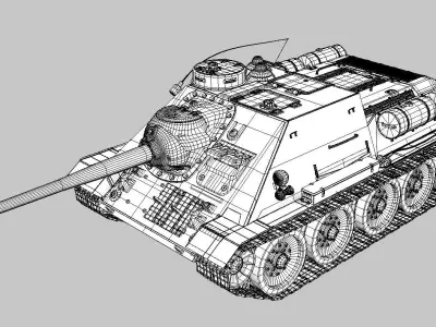  Tank SU 85 3D model