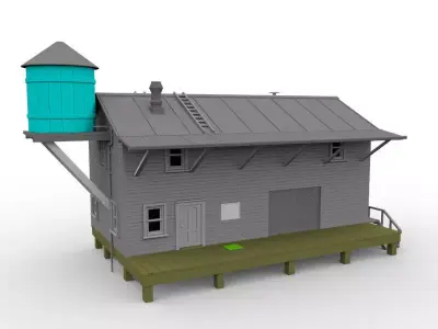 warehouse model 1 87 scale railway diorama HO scale  3d print 3D print model purchase