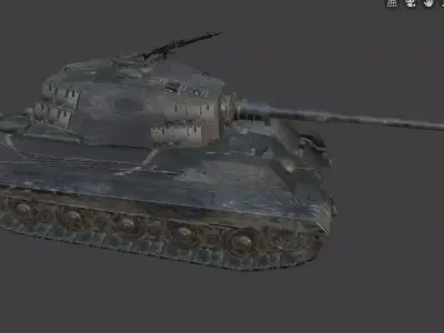 king tiger tank Low-poly 3D model