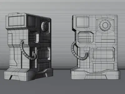 Sci-Fi Power Generator Game-Ready PBR Asset Low-poly 3D model