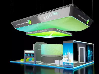 Open exhibition booth 3D model purchase