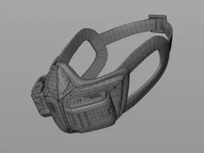 Gas Mask Low-poly 3D model get