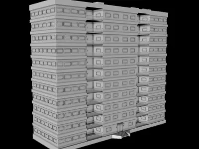 Background high rise optimized building 04 Low-poly 3D model