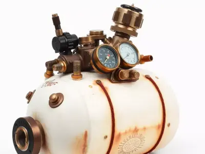 Vintage Industrial Pressure Gauge Model Pack Low-poly 3D model