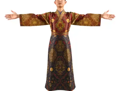 Ornate Imperial Robe model pack Low-poly 3D model