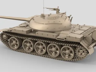 T 72M1 Tank Low-poly 3D model