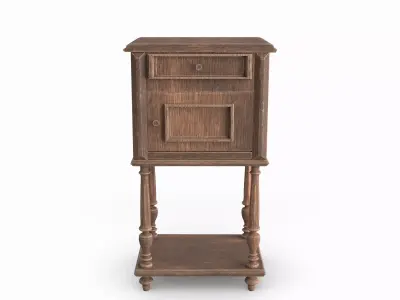 Nightstand old wooden cabinet 3D model