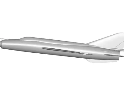 MiG-21 fighter jet flying in sky 3D model