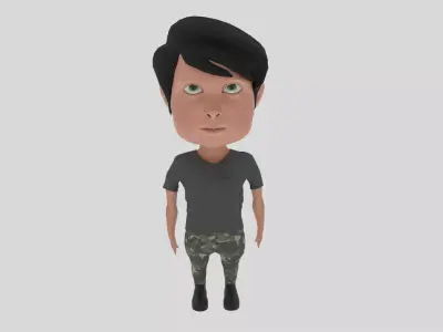 Cartoon Soldier Low-poly 3D model purchase
