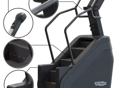 Technogym Cardio Equipment Treadmill Bike Elliptical Climbing 3D model