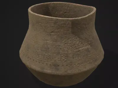 Ornate pottery Cup Low-poly 3D model