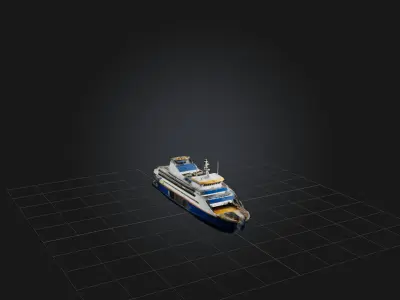 Realistic Ferry Model Low-poly 3D model