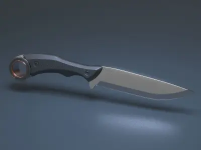 Hunting and combat modern knife 3D model