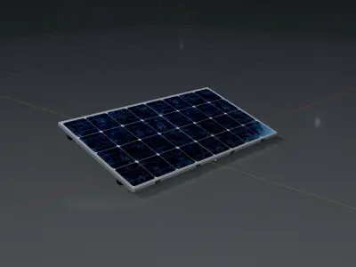 Solar module version 3 2x4m tilt angle 20 degrees without stand Low-poly 3D model