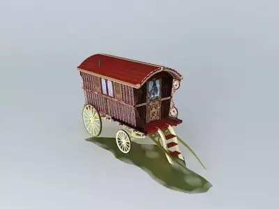 Romany Wagon READING Style Amended Free 3D model