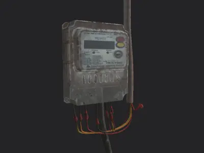 Electronic meter  Switch Low-poly 3D model