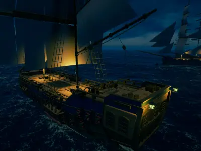 Stylized Pirate Ship - By Yorakeys Low-poly 3D model