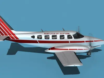 Piper PA-31-350 Navajo Chieftain V02 3D model