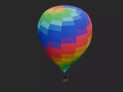 Hot Air Balloon Low-poly 3D model purchase