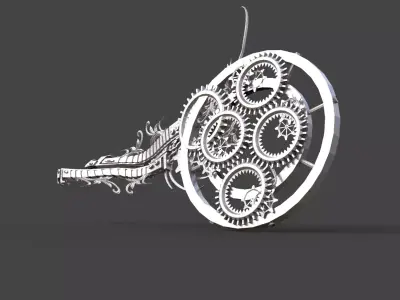 Victorian cog distortion Low-poly 3D model